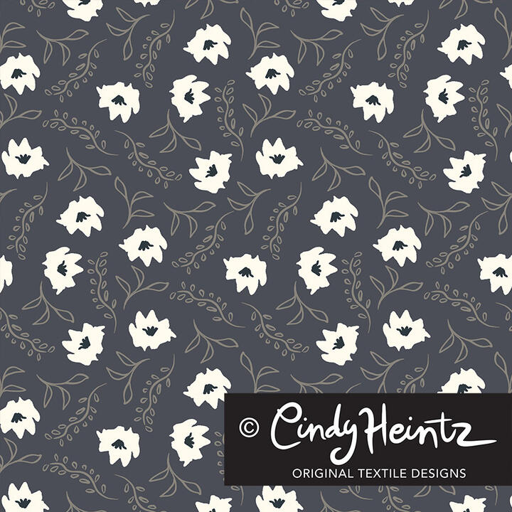 Floral Gray © 2026 Cindy Heintz